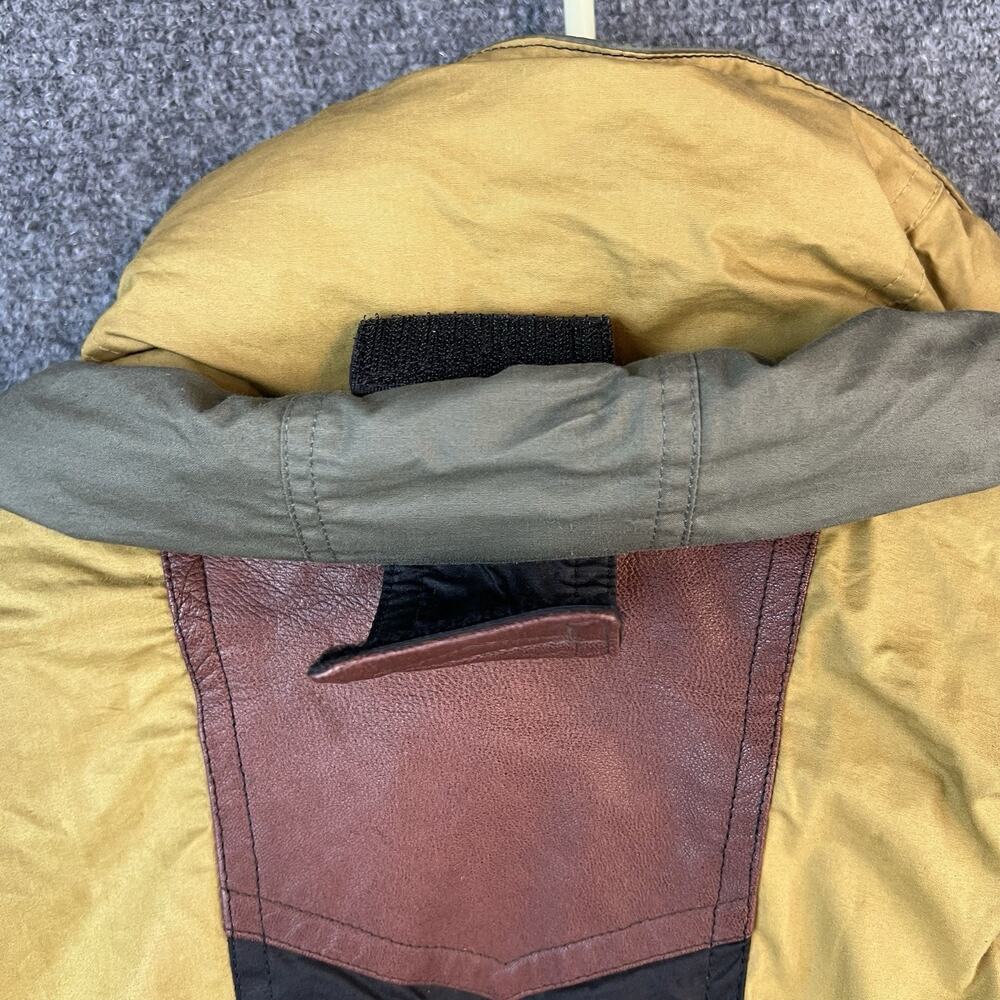 Club Trans-Atlantique Down Jacket L Black Yellow 80/20 Feather Leather Trim - Picture 16 of 16